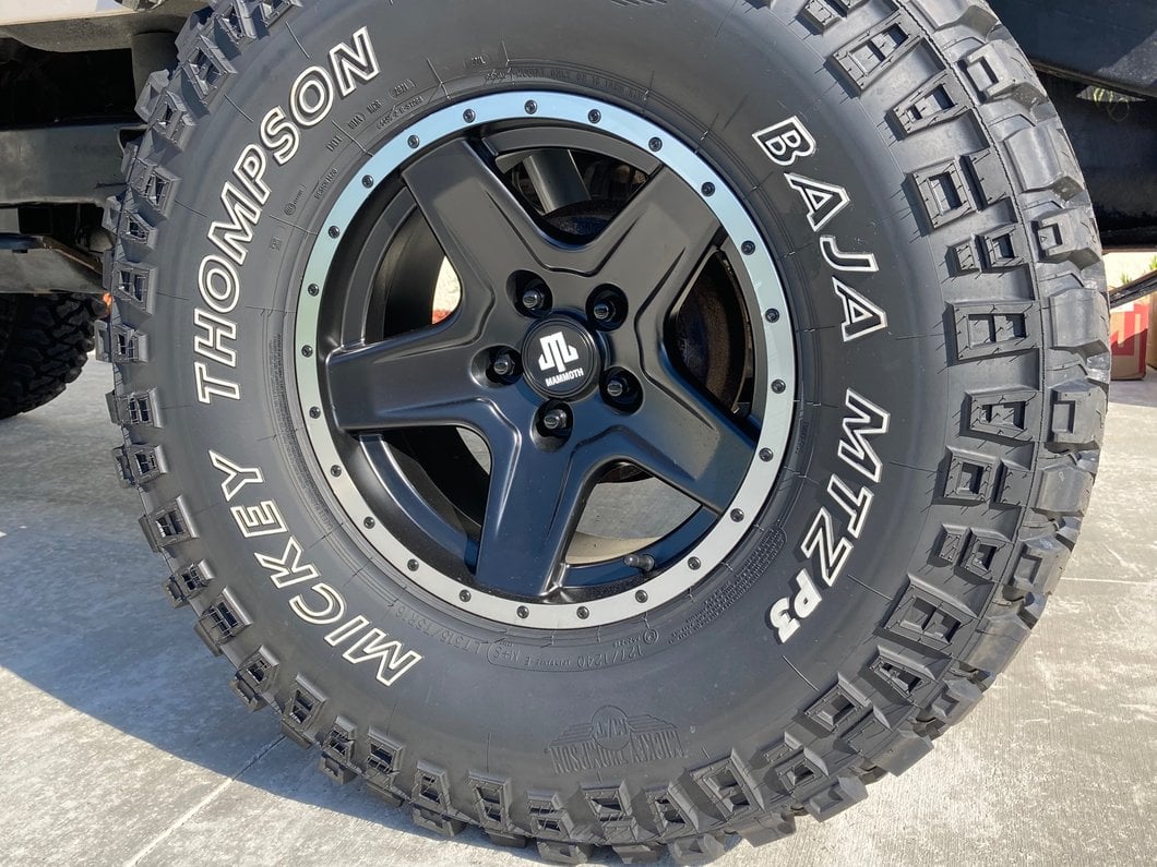 Mammoth Boulder Simulated Beadlock Style Black Wheel; 16x8; 0mm Offset (87-95 Jeep Wrangler YJ)