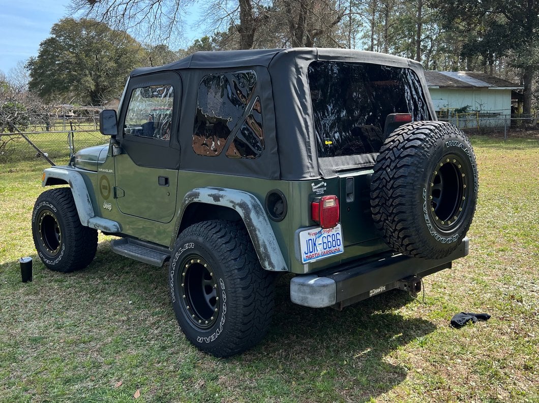 Mammoth D-Window Simulated Beadlock Matte Black Wheel; 15x10; -44mm Offset (97-06 Jeep Wrangler TJ)