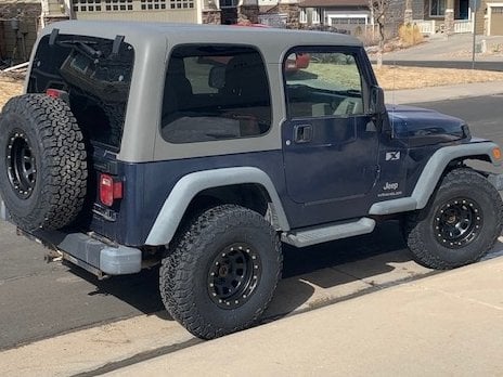 Mammoth D-Window Simulated Beadlock Matte Black Wheel; 15x8; -19mm Offset (97-06 Jeep Wrangler TJ)