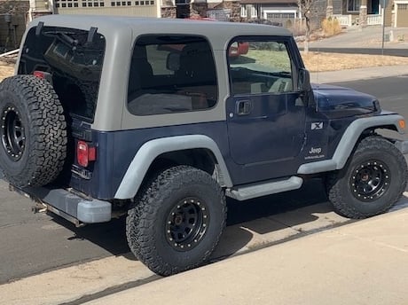 Mammoth D-Window Simulated Beadlock Matte Black Wheel; 15x8; -19mm Offset (97-06 Jeep Wrangler TJ)
