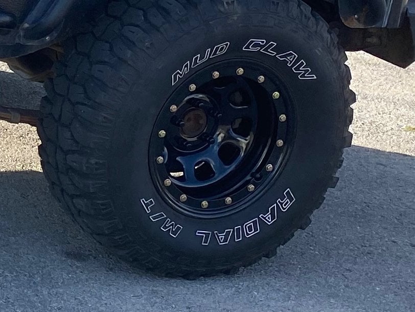 Mammoth D-Window Simulated Beadlock Gloss Black Wheel; 15x8; -19mm Offset (87-95 Jeep Wrangler YJ)