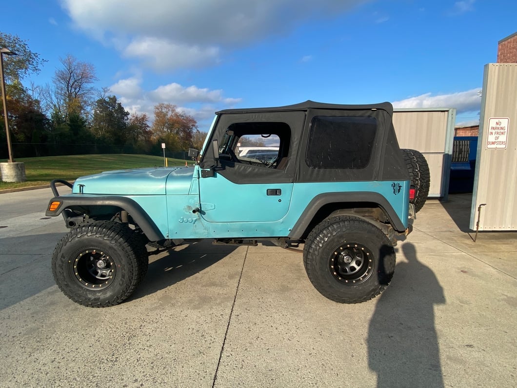 Mammoth D-Window Simulated Beadlock Matte Black Wheel; 15x10; -44mm Offset (87-95 Jeep Wrangler YJ)