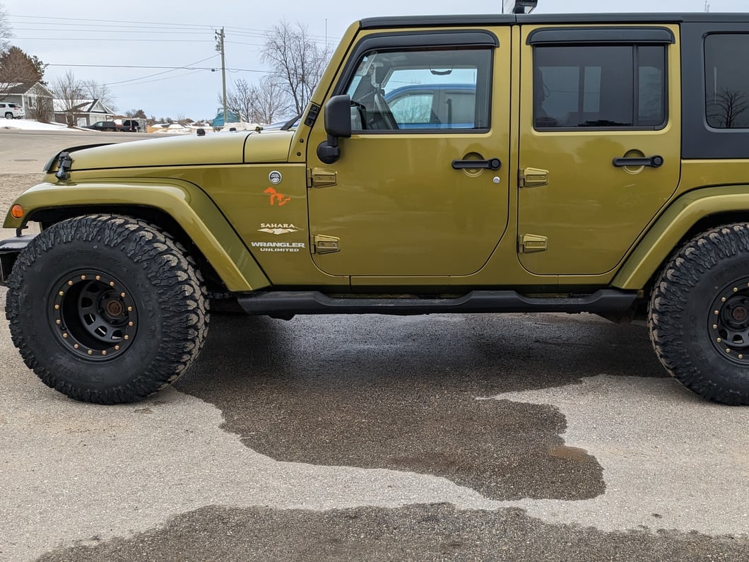 Mammoth D-Window Simulated Beadlock Matte Black Wheel; 15x10; -44mm Offset (07-18 Jeep Wrangler JK)