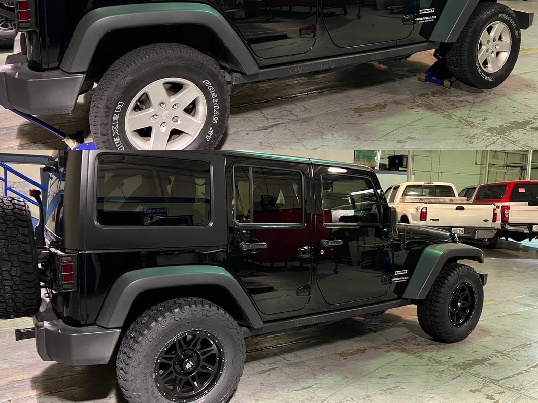 Mammoth Split 8 Simulated Beadlock Matte Black Wheel; 17x9; -6mm Offset (07-18 Jeep Wrangler JK)