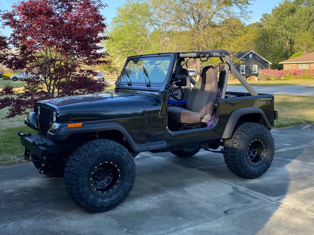 Mammoth D-Window Simulated Beadlock Matte Black Wheel; 15x10; -44mm Offset (87-95 Jeep Wrangler YJ)
