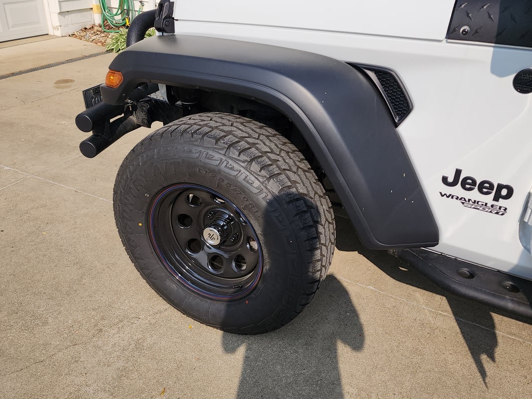 Mammoth 8 Steel Black Wheel with Polished Center Cap; 17x9; -6mm Offset (18-25 Jeep Wrangler JL)
