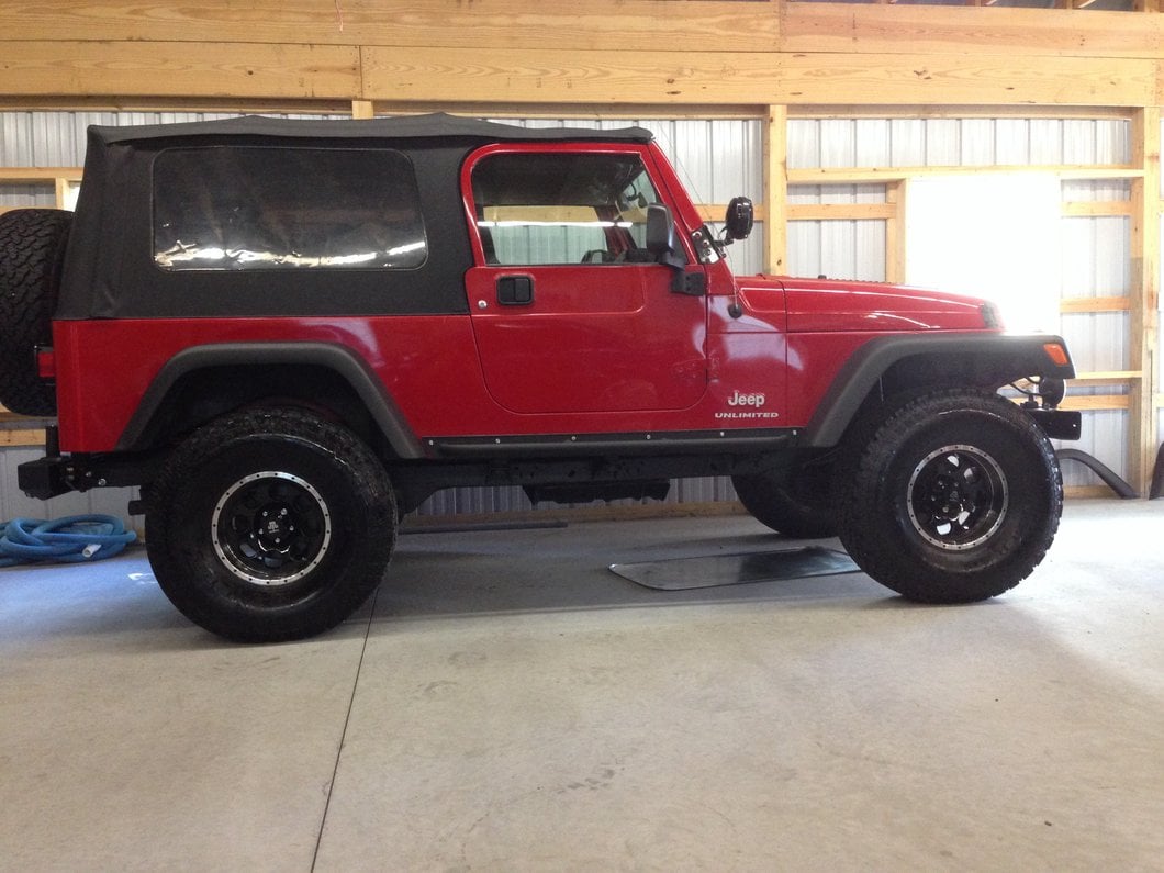 Mammoth 8 Simulated Beadlock Style Black Wheel; 15x8; -19mm Offset (97-06 Jeep Wrangler TJ)