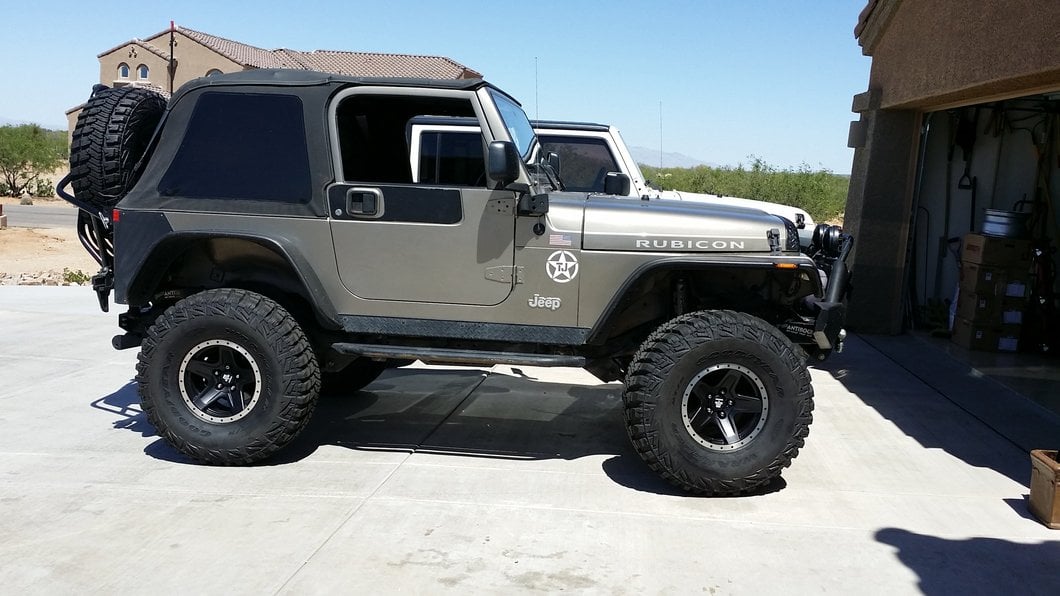 Mammoth Boulder Simulated Beadlock Style Black Wheel; 15x8; -19mm Offset (97-06 Jeep Wrangler TJ)