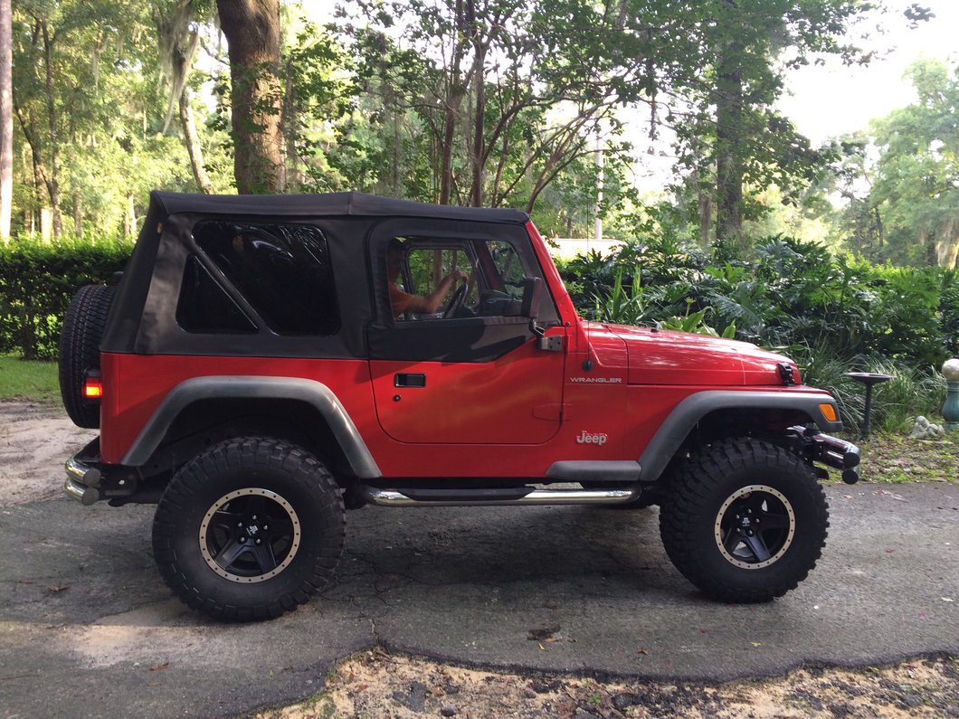 Mammoth Boulder Simulated Beadlock Style Black Wheel; 15x8; -19mm Offset (97-06 Jeep Wrangler TJ)