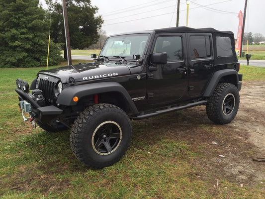 Mammoth Boulder Simulated Beadlock Style Black Wheel; 17x9; -6mm Offset (07-18 Jeep Wrangler JK)