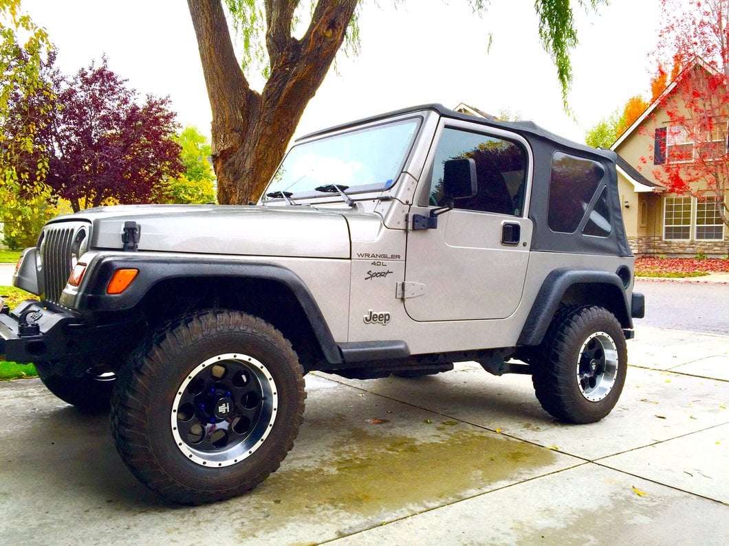 Mammoth 8 Simulated Beadlock Style Black Wheel; 15x8; -19mm Offset (97-06 Jeep Wrangler TJ)