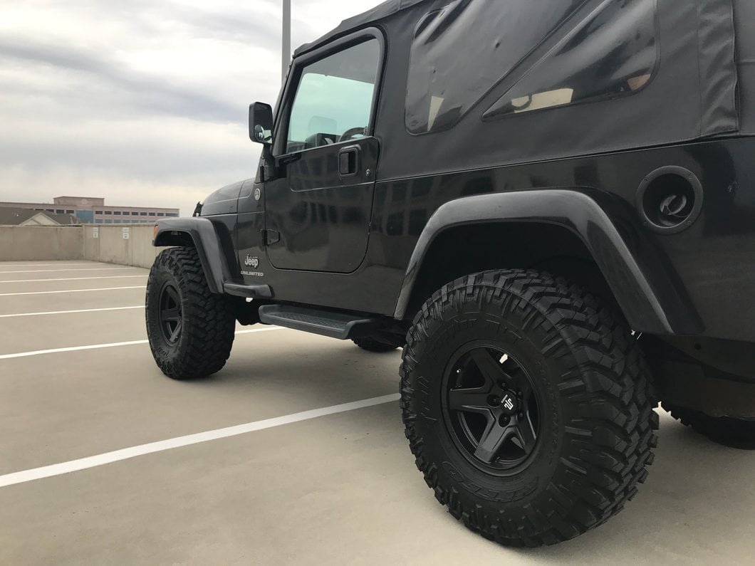 Mammoth Boulder Matte Black Wheel; 15x8; -19mm Offset (97-06 Jeep Wrangler TJ)