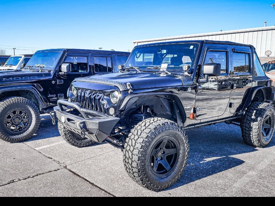 17x9 Mammoth Boulder & 35in Mudclaw Mud-Terrain Comp MTX Tire Package; Set of 5 (07-18 Jeep Wrangler JK)