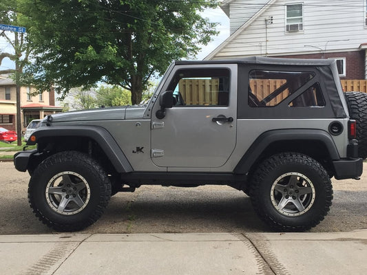 Mammoth Boulder Simulated Beadlock Style Charcoal Wheel; 17x9; -6mm Offset (07-18 Jeep Wrangler JK)