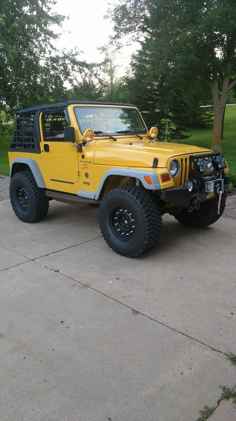Mammoth General Matte Black Wheel; 16x8; 0mm Offset (97-06 Jeep Wrangler TJ)