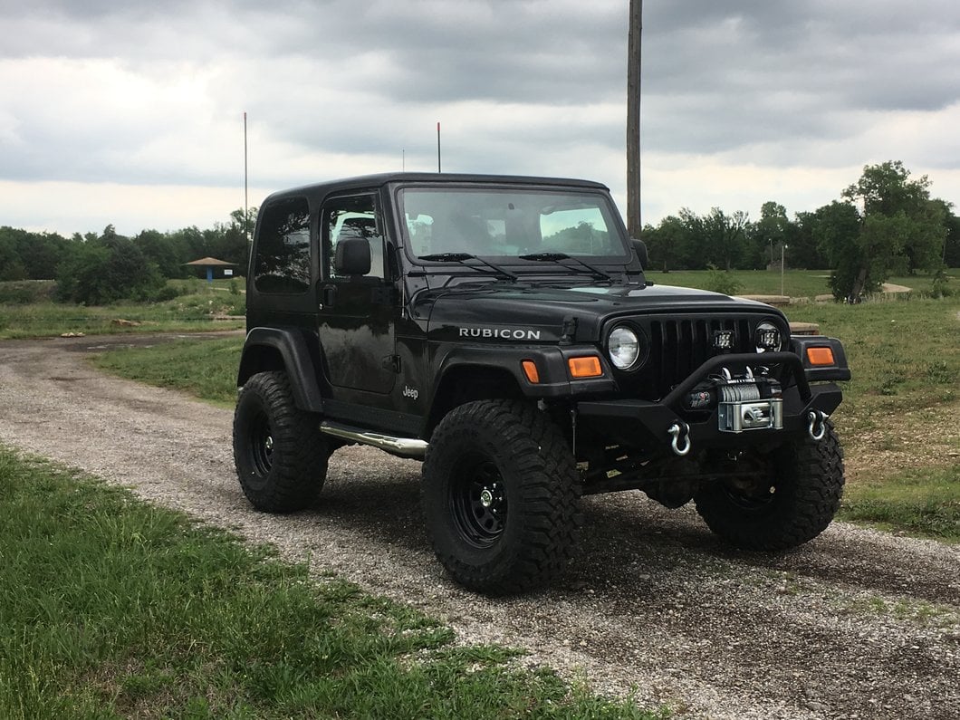 Mammoth D Window Black Steel Wheel; 15x8; -19mm Offset (97-06 Jeep Wrangler TJ)