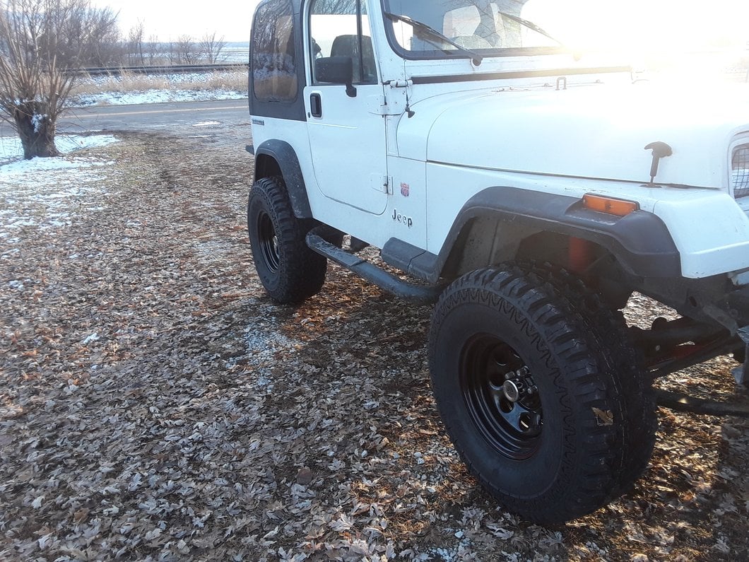 Mammoth 8 Black Wagon Wheel Edition Steel Wheel; 15x8; -19mm Offset (97-06 Jeep Wrangler TJ)