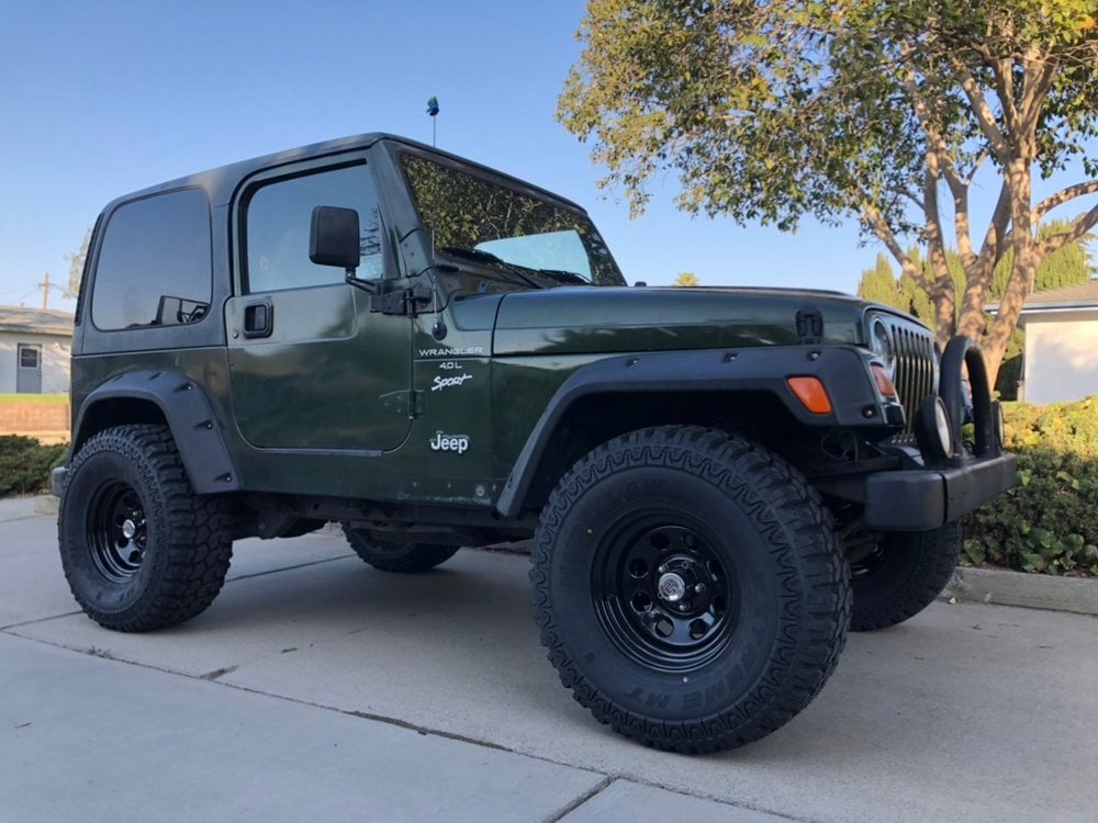 Mammoth 8 Black Wagon Wheel Edition Steel Wheel; 15x8; -19mm Offset (97-06 Jeep Wrangler TJ)