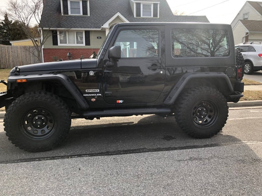 Mammoth D Window Black Steel Wheel; 17x9; -6mm Offset (07-18 Jeep Wrangler JK)