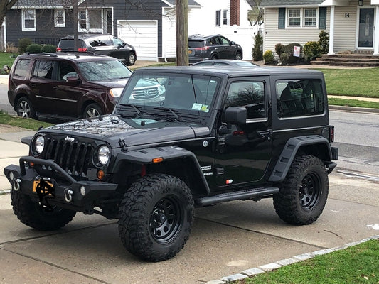 Mammoth D Window Black Steel Wheel; 17x9; -6mm Offset (07-18 Jeep Wrangler JK)
