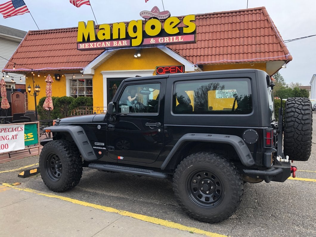 Mammoth D Window Black Steel Wheel; 17x9; -6mm Offset (07-18 Jeep Wrangler JK)