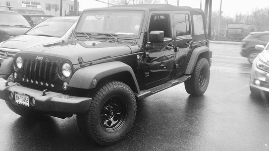 Mammoth 8 Steel Black Wheel with Polished Center Cap; 17x9; -6mm Offset (07-18 Jeep Wrangler JK)