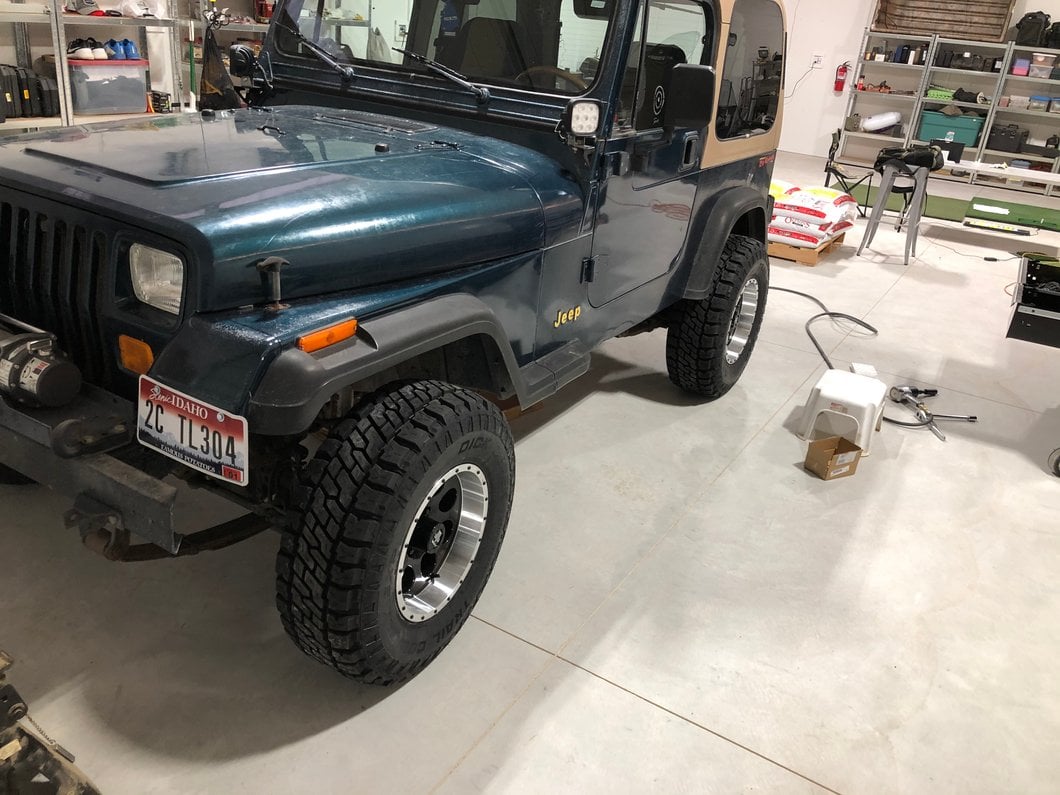 Mammoth 8 Simulated Beadlock Style Black Wheel; 15x8; -19mm Offset (87-95 Jeep Wrangler YJ)