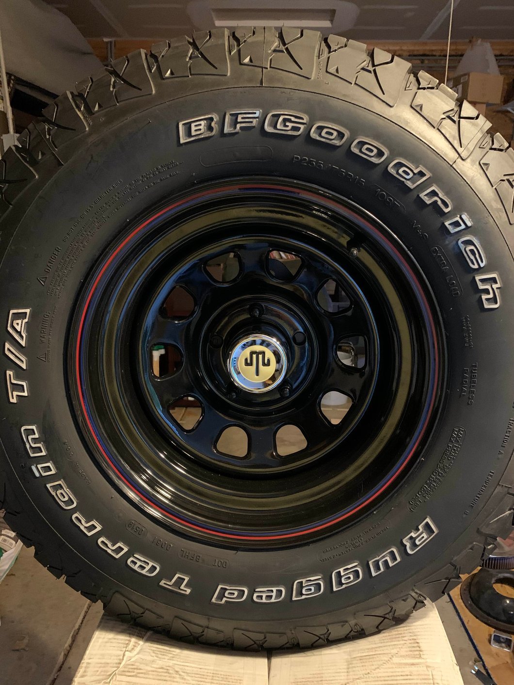 Mammoth D Window Black Wagon Wheel Edition Steel Wheel; 15x8; -19mm Offset (87-95 Jeep Wrangler YJ)