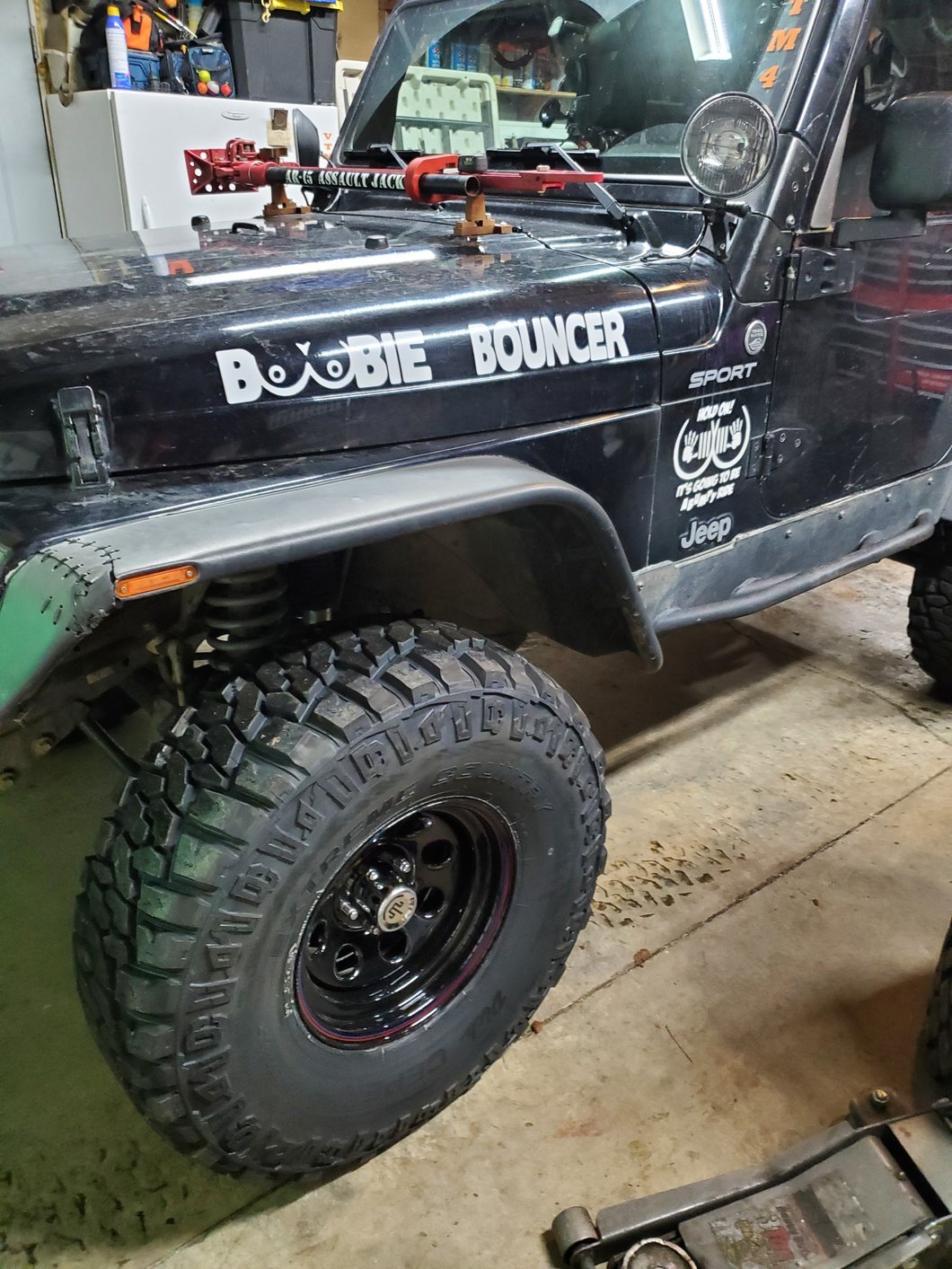Mammoth 8 Black Wagon Wheel Edition Steel Wheel; 15x8; -19mm Offset (87-95 Jeep Wrangler YJ)