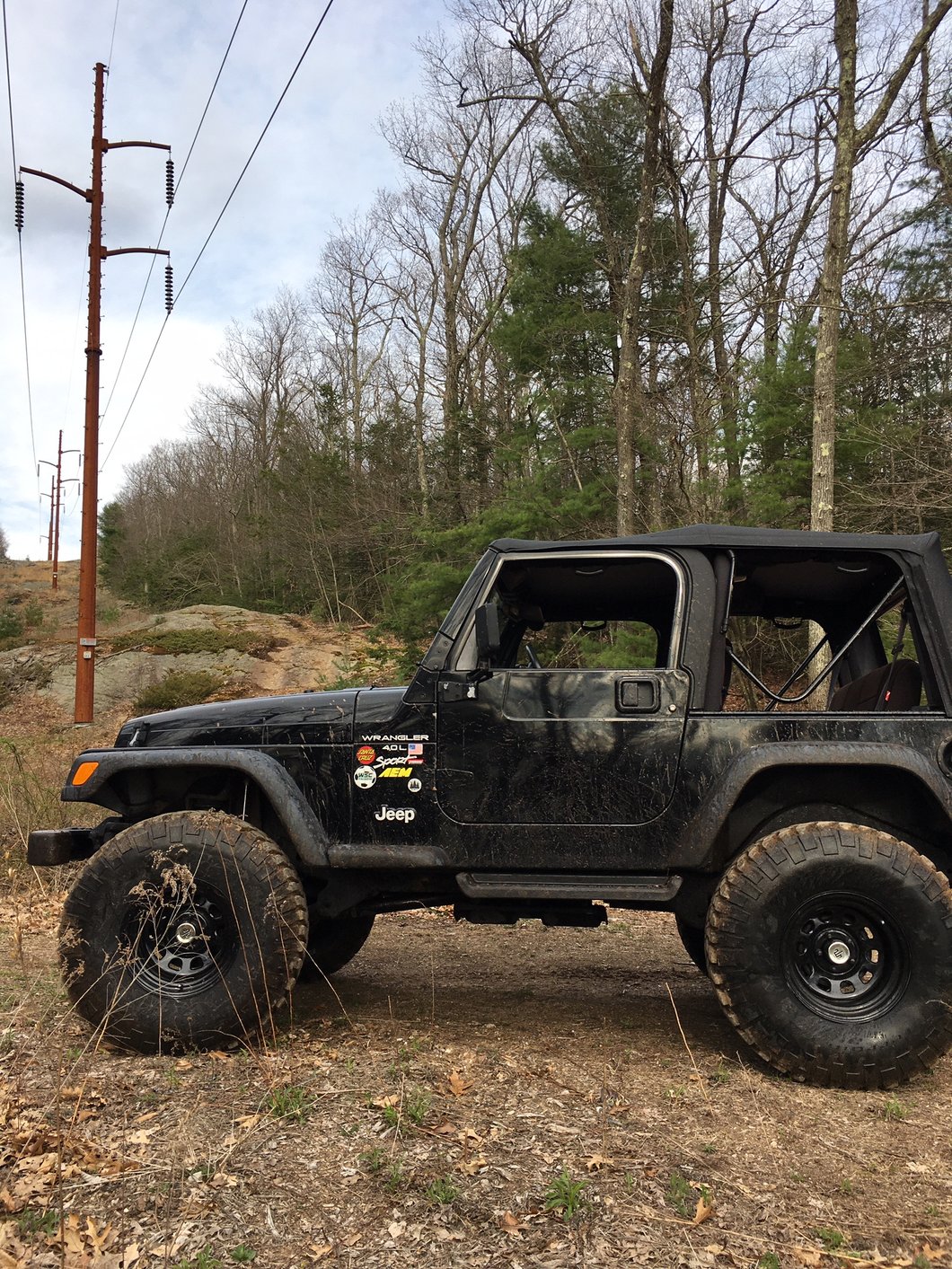 Mammoth D Window Black Steel Wheel; 15x10; -45mm Offset (97-06 Jeep Wrangler TJ)