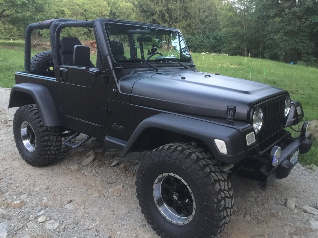 Mammoth 8 Simulated Beadlock Style Black Wheel; 15x8; -19mm Offset (97-06 Jeep Wrangler TJ)