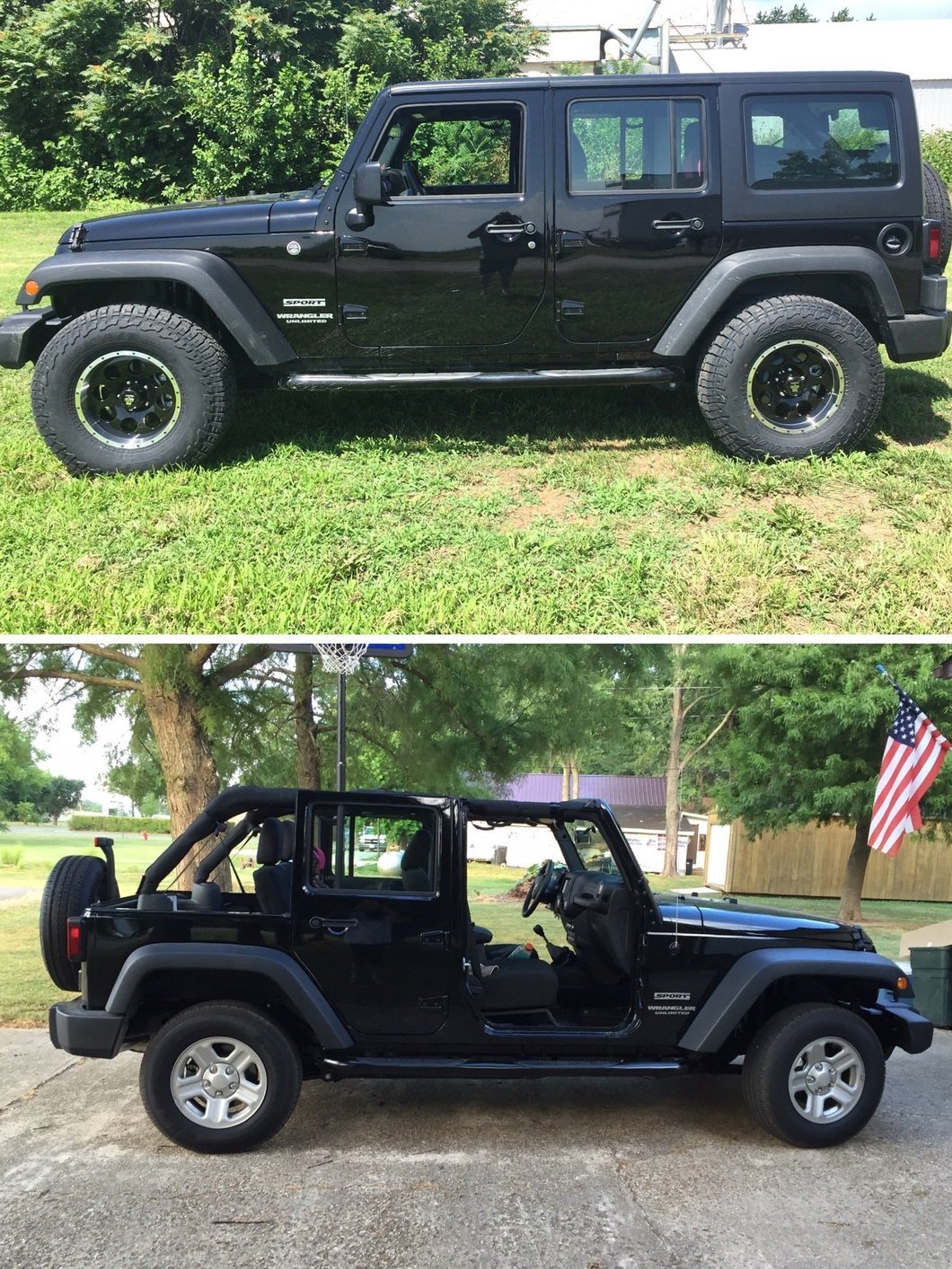 Mammoth 8 Simulated Beadlock Style Black Wheel; 16x8; 0mm Offset (07-18 Jeep Wrangler JK)