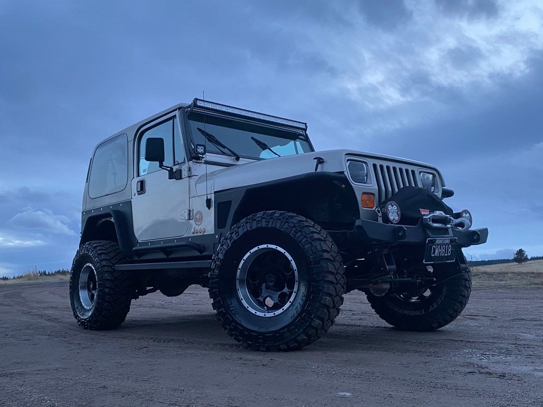 Mammoth 8 Simulated Beadlock Style Black Wheel; 15x8; -19mm Offset (87-95 Jeep Wrangler YJ)