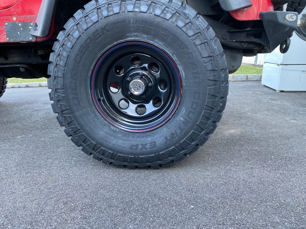 Mammoth 8 Black Wagon Wheel Edition Steel Wheel; 15x8; -19mm Offset (87-95 Jeep Wrangler YJ)