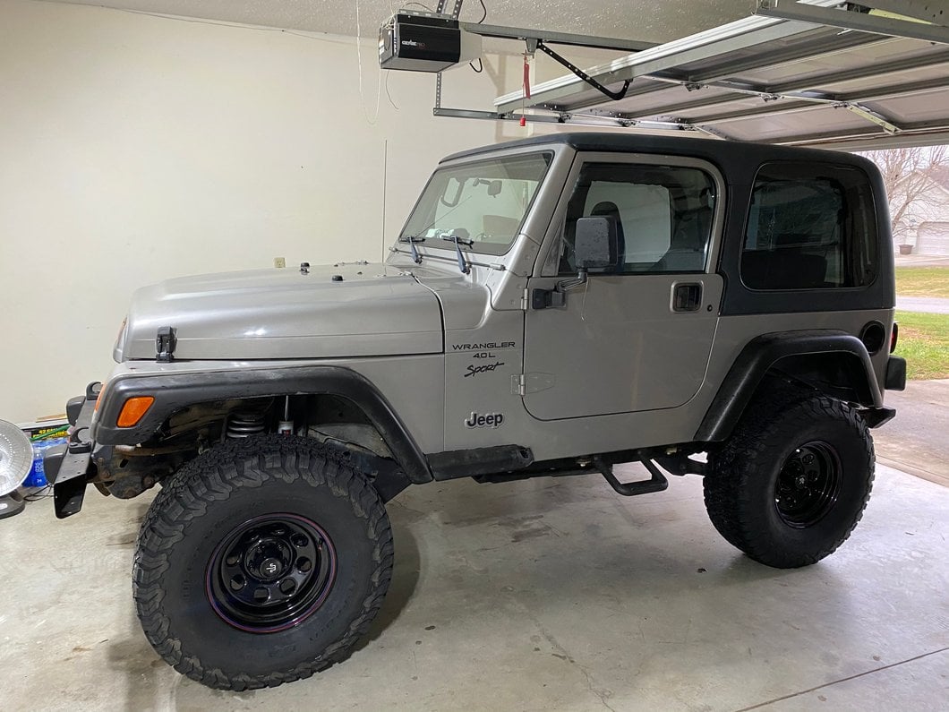 Mammoth 8 Black Wagon Wheel Edition Steel Wheel; 15x8; -19mm Offset (97-06 Jeep Wrangler TJ)
