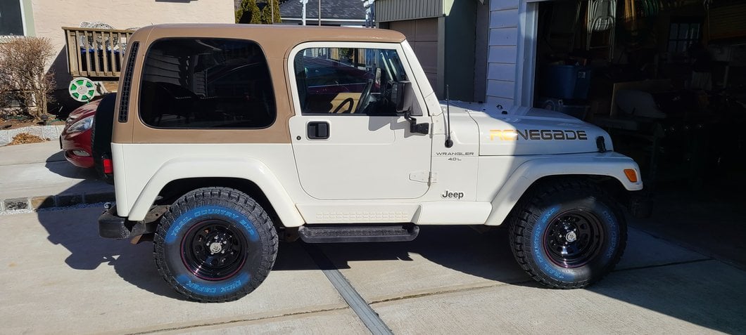 Mammoth D Window Black Wagon Wheel Edition Steel Wheel; 15x8; -19mm Offset (87-95 Jeep Wrangler YJ)