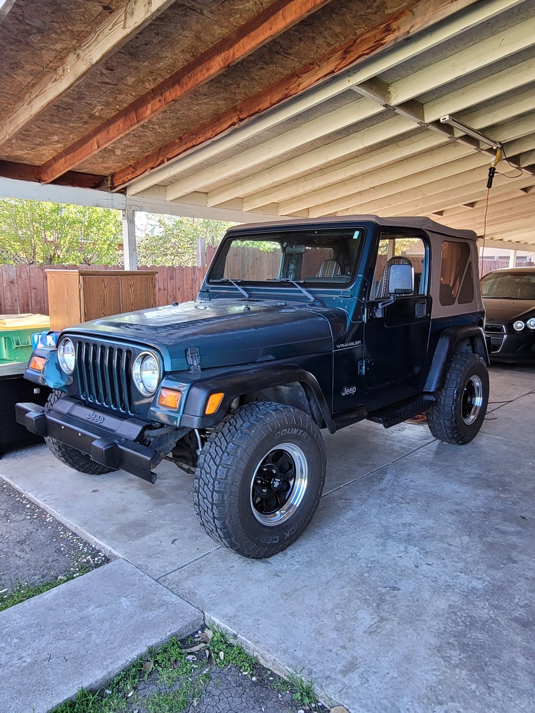 Mammoth 8 Black Wheel; 15x8; -19mm Offset (87-95 Jeep Wrangler YJ)