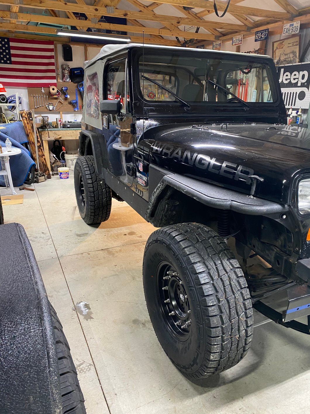 Mammoth General Matte Black Wheel; 16x8; 0mm Offset (87-95 Jeep Wrangler YJ)