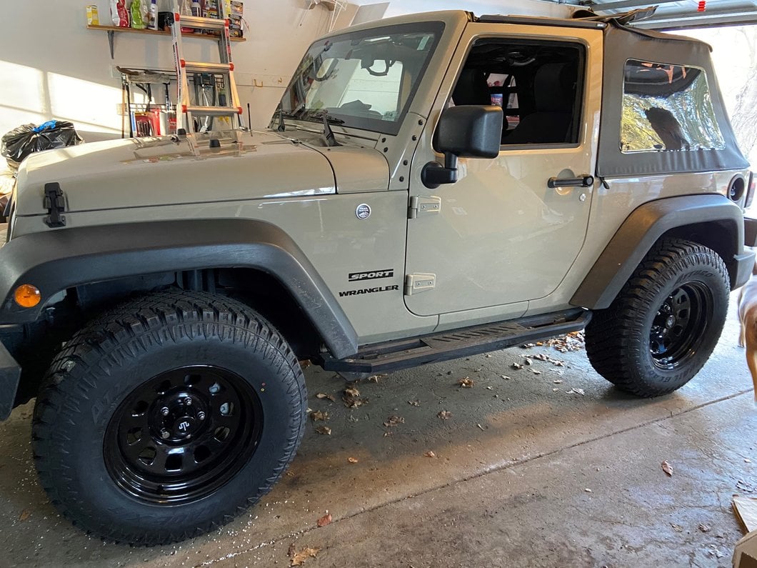 Mammoth D Window Black Steel Wheel; 17x9; -6mm Offset (07-18 Jeep Wrangler JK)