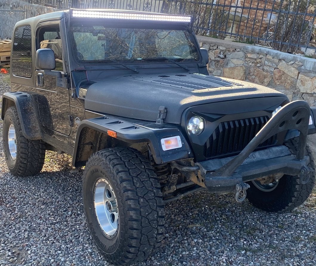Mammoth 8 Simulated Beadlock Style Anthracite Wheel; 15x8; -19mm Offset (87-95 Jeep Wrangler YJ)