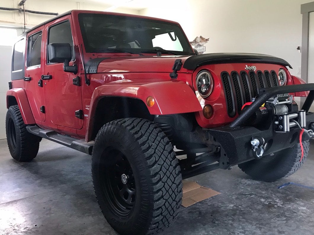 Mammoth D Window Matte Black Steel Wheel; 17x9; -6mm Offset (07-18 Jeep Wrangler JK)