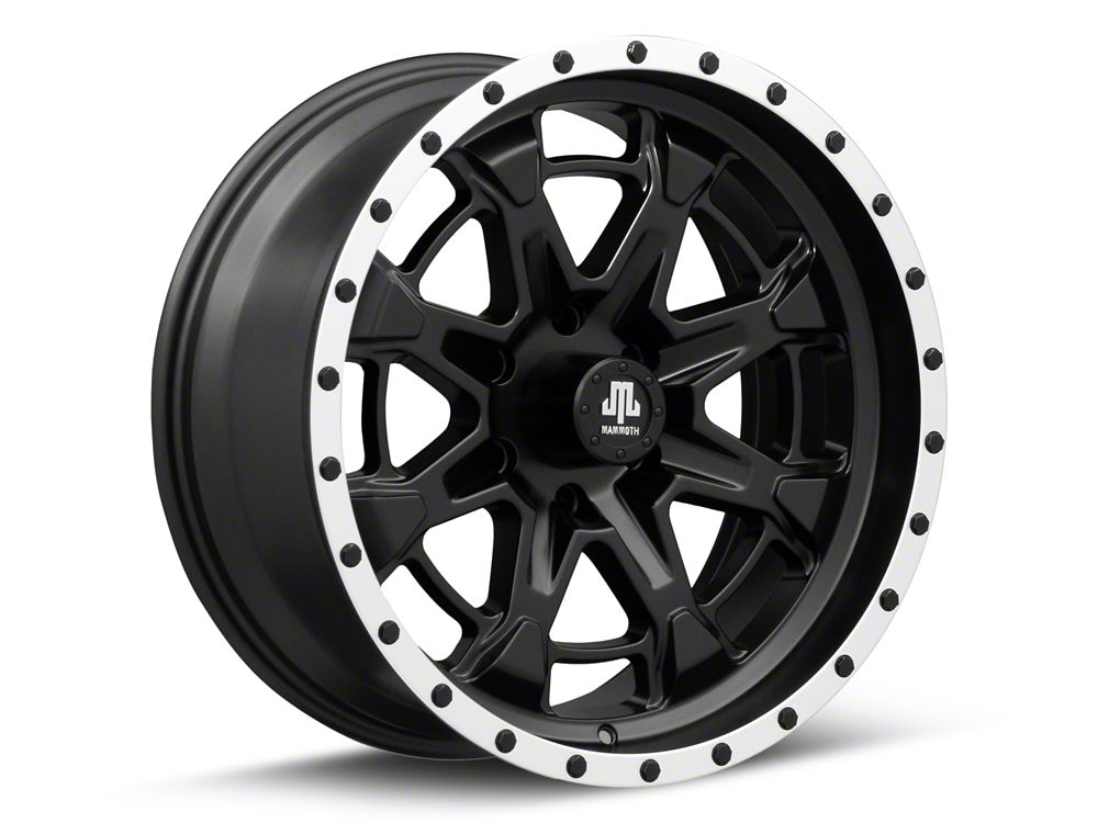 Mammoth Split 16 Beadlock Satin Black with Polished Lip 6-Lug Wheel; 20x9; -6mm Offset (23-25 Colorado)