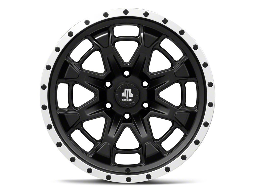 Mammoth Split 16 Beadlock Satin Black with Polished Lip 6-Lug Wheel; 20x9; -6mm Offset (23-25 Colorado)
