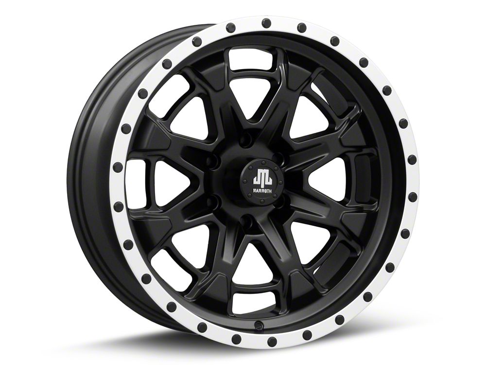 Mammoth Split 16 Beadlock Satin Black with Polished Lip 6-Lug Wheel; 20x9; -6mm Offset (23-25 Colorado)