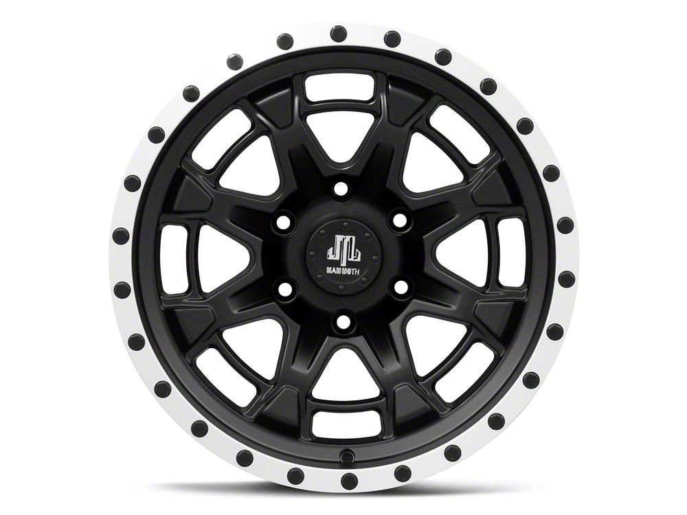 Mammoth Split 16 Beadlock Satin Black with Polished Lip 6-Lug Wheel; 17x9; -6mm Offset (23-25 Colorado)