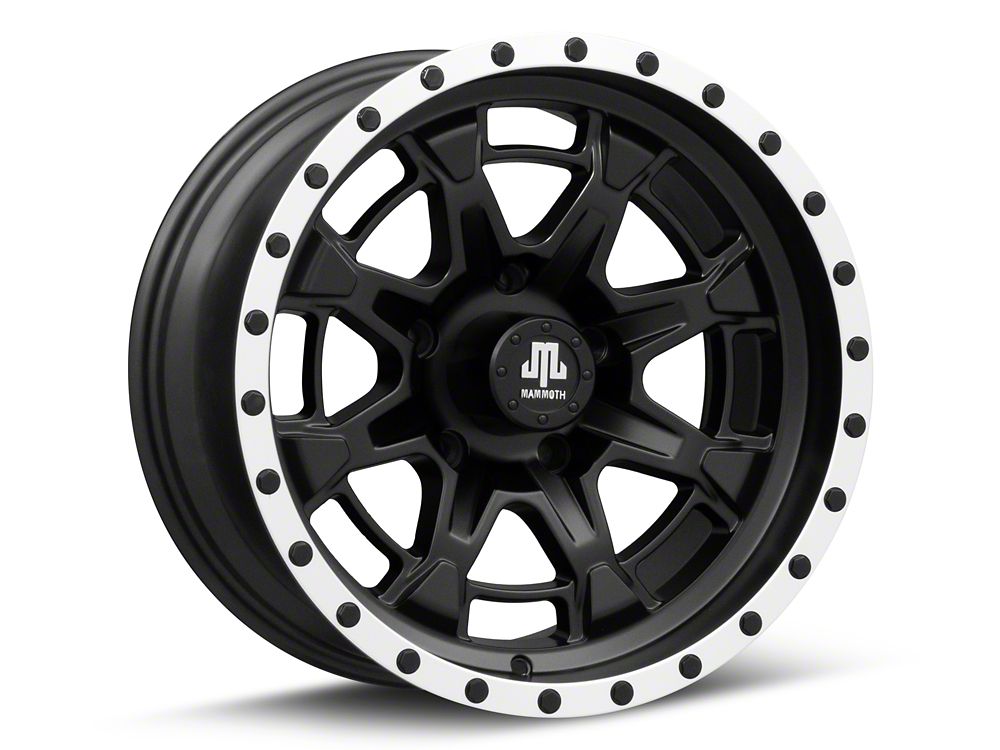 Mammoth Split 16 Beadlock Satin Black with Polished Lip 5-Lug Wheel; 17x9; -6mm Offset (05-11 Dakota)