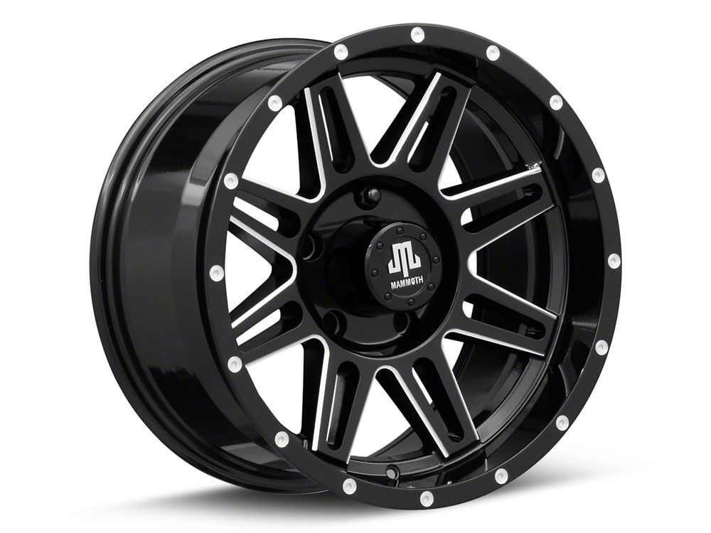 Mammoth Revolver Gloss Black Machined 5-Lug Wheel; 17x9; -6mm Offset (05-11 Dakota)