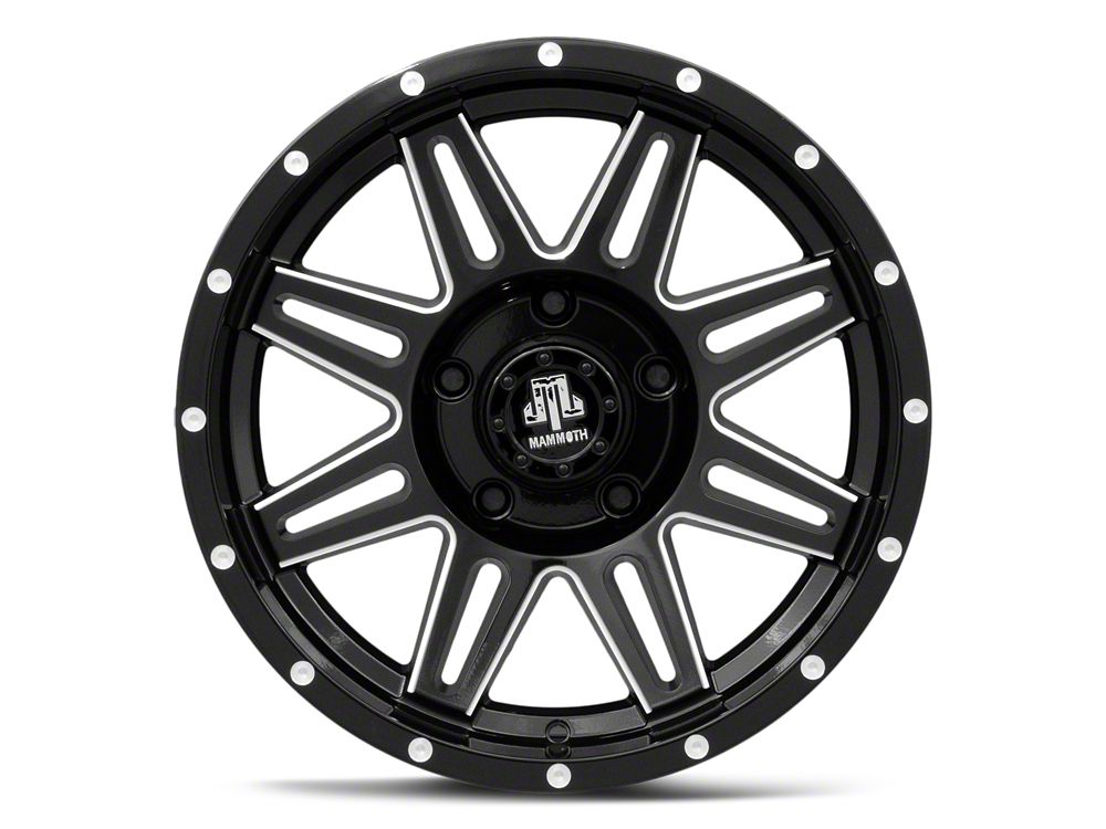 Mammoth Revolver Gloss Black Machined 5-Lug Wheel; 17x9; -6mm Offset (05-11 Dakota)