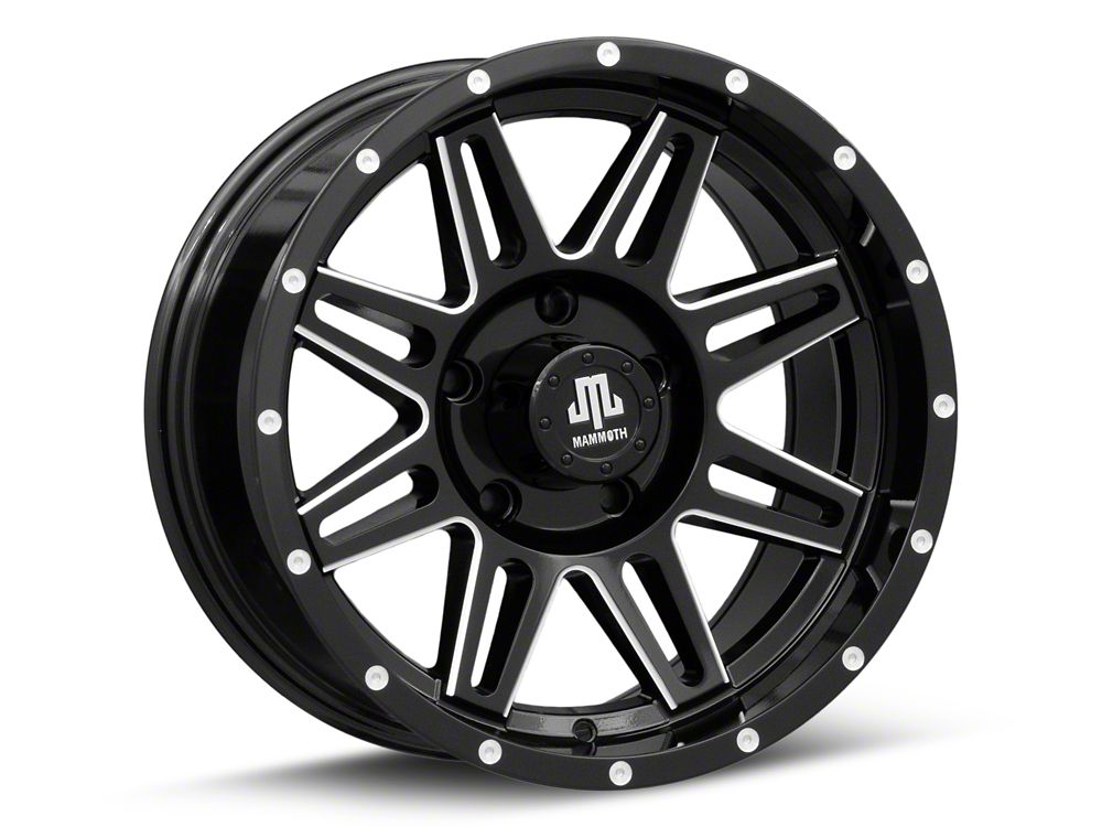 Mammoth Revolver Gloss Black Machined 5-Lug Wheel; 17x9; -6mm Offset (05-11 Dakota)