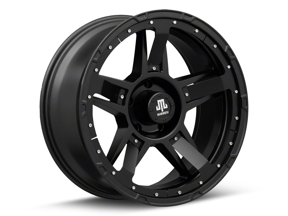 Mammoth Cliff Hanger Matte Black 5-Lug Wheel; 20x9; -6mm Offset (05-11 Dakota)